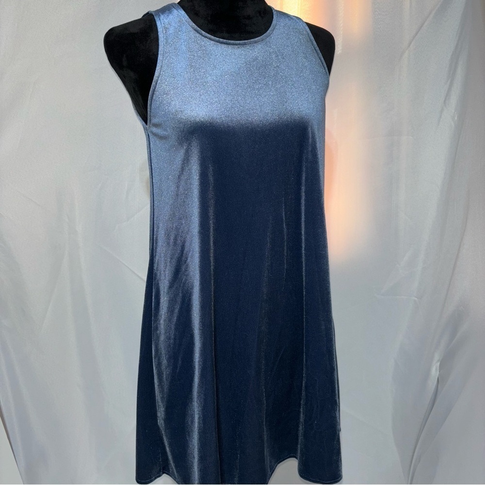 Molly Green Blue Velvet Sleeveless Trapeze Dress Size M - Picture 8 of 10
